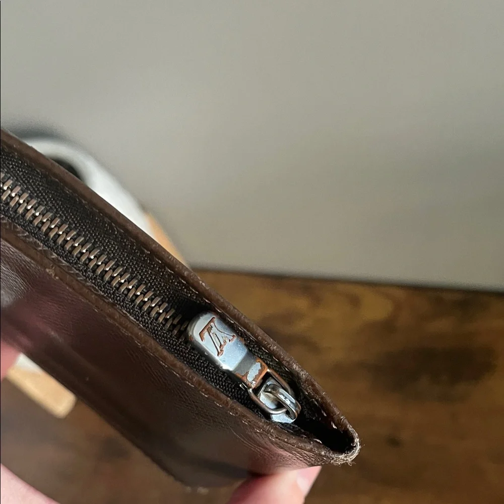 Louis Vuitton Brown Leather Zip Around Wallet